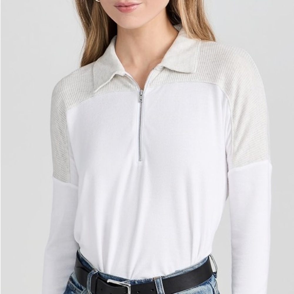 Rag and Bone  White Half-Zip Sweater